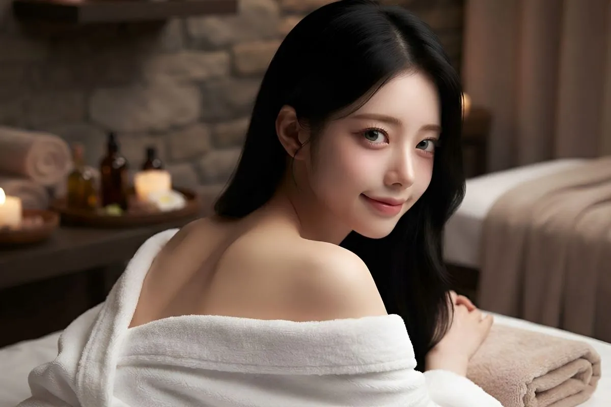 서울역출장마사지 관리사가 비즈니스 호텔 객실에서 타이 코스를 준비하는 모습